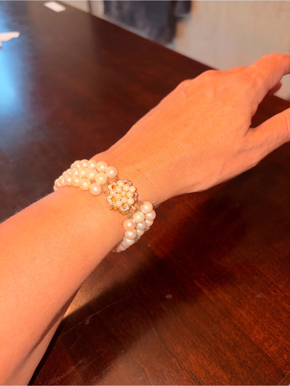 Pearl Cluster 3-Strand Bracelet - 14kt gold - Picture 7 of 7